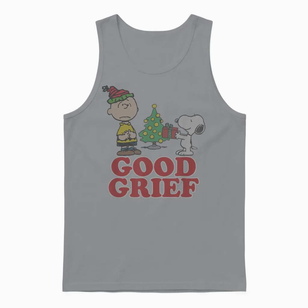 Peanuts Charlie Brown Goof Grief Christmas Unisex Tank Top in Sport Grey