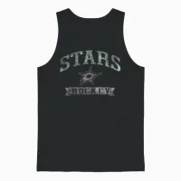 Dallas Stars Vintage Hockey Black Officially Licensed Unisex Tank Top in Black - 1