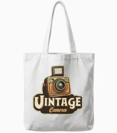 Vintage Retro Tote Bags - White