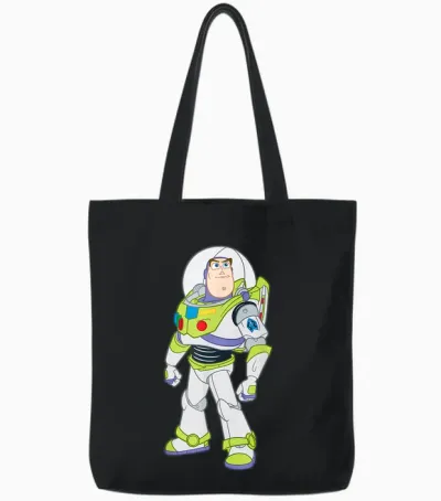 Disney Pixar Toy Story Buzz Lightyear Strong Pose Tote Bags - Black