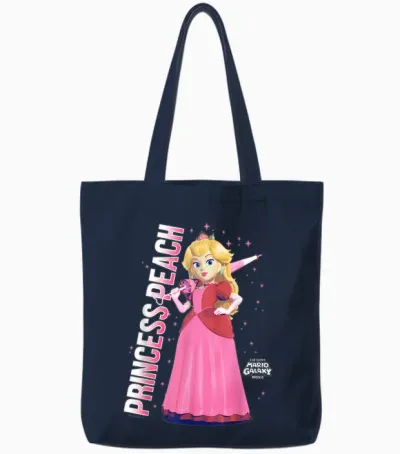 The Super Mario Galaxy Movie Galatic Princess Peach Tote Bags - Navy