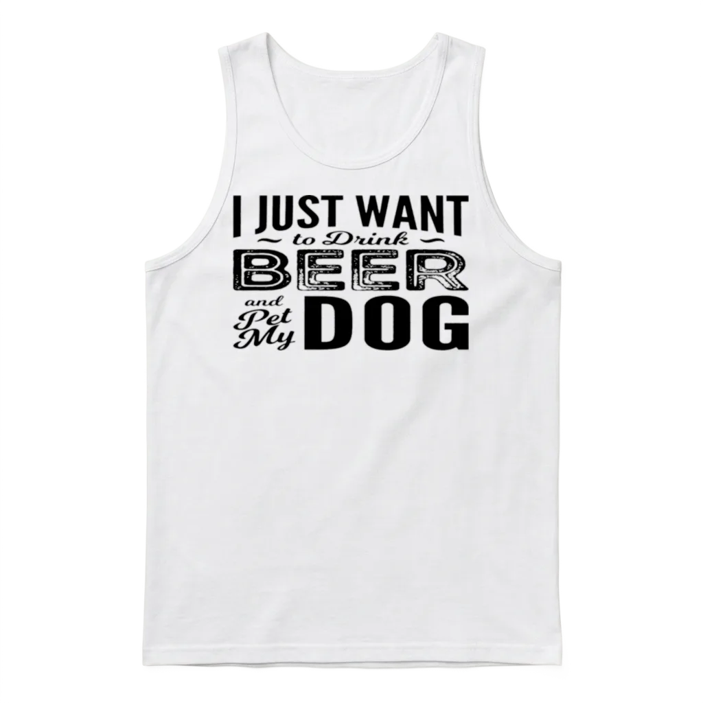 Funny Dog , Dog Dad , Mens Dog , Gift for Dog Love Unisex Tank Top - White