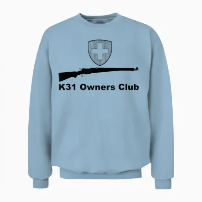 K31 Owners Club Swiss, Gewehr 7,5 K11, Schweiz, Schmidt Unisex Sweatshirt - Light Blue