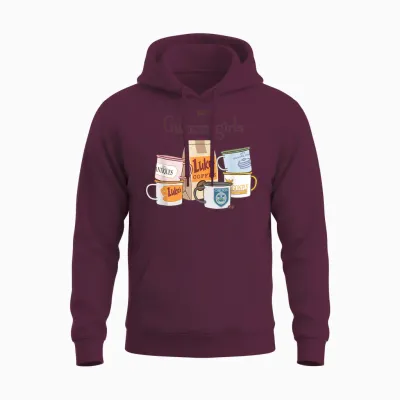 Gilmore Girls Coffee and Mugs with Logo Tv Show Unisex Hoodie - Maroon