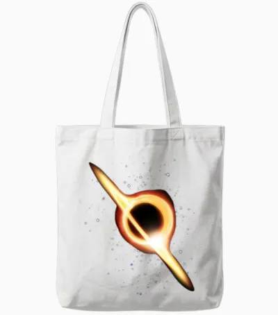 Celestial Ring in Neon Orbit Tote Bags - White