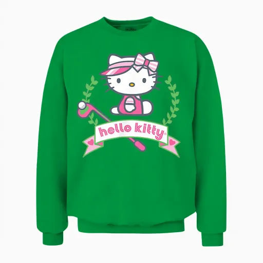 Hello Kitty Golf Golfer Unisex Sweatshirt - Irish Green