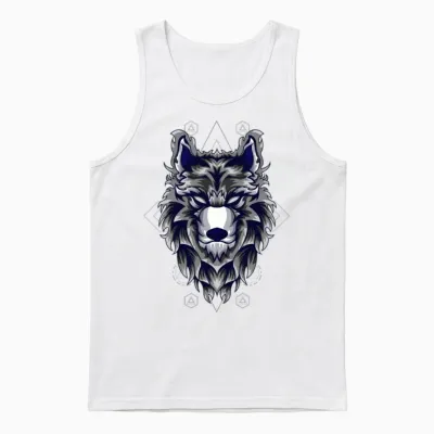 Alpha Retro Wolf Vintage Unisex Tank Top - White
