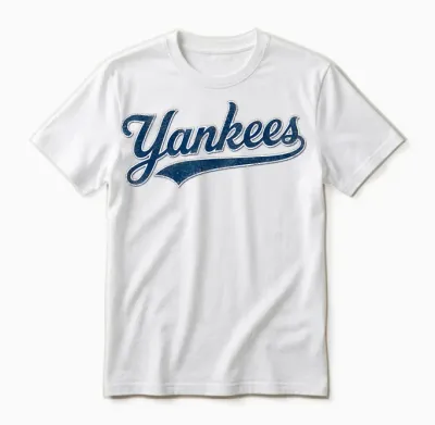 Yankees Vintage Retro Style Tee, Classic 70s & 80s Yankees Unisex T-Shirt - White