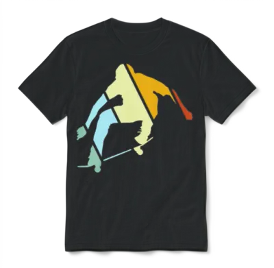 Skater Retro Unisex T-Shirt - Black