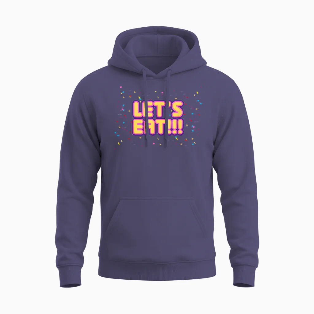 Let's Eat!!! Unisex Hoodie in Heather Sport Dark Navy