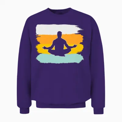Meditation Retro Unisex Sweatshirt - Purple