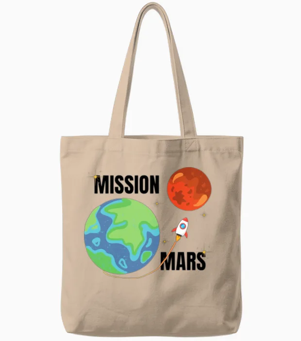 Mission Mars Tote Bags in Natural