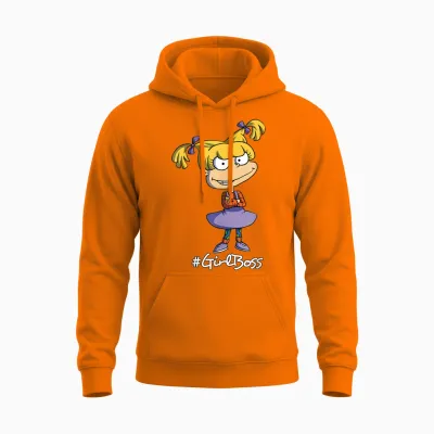 Mademark X Rugrats - Angelica Pickles Girl Boss Rugrats Unisex Hoodie - Safety Orange