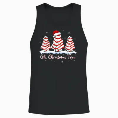 Groovy Oh Christmas Tree Cakes Debbie Beckey Jen Cake Lovers Unisex Tank Top - Black