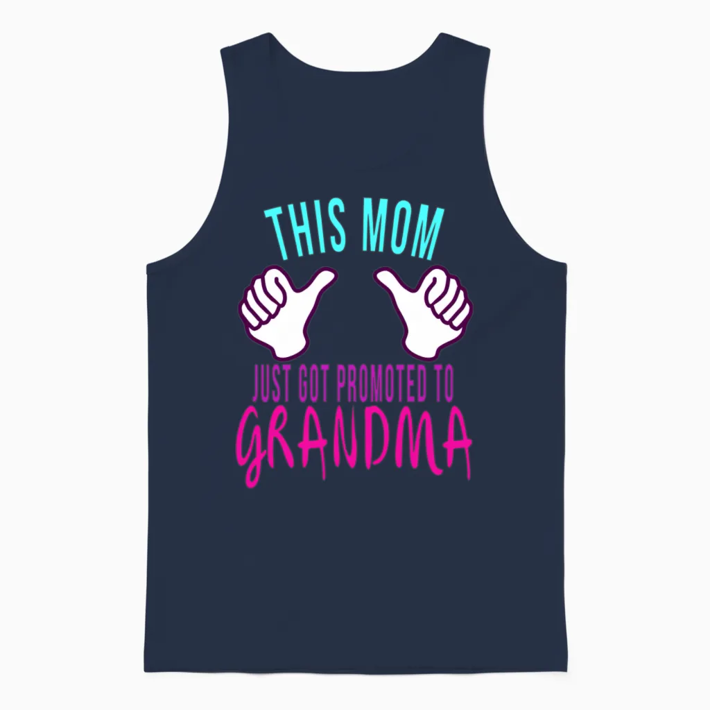 New Grandma Baby Shower Gender Reveal Party Unisex Tank Top in Navy