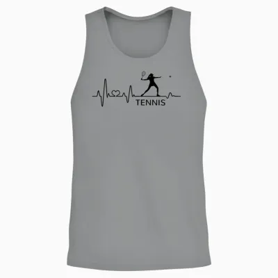 Tennis Tennis Player Gift Heartbeat Women's Girls T-Shirt, Gray Unisex Tank Top - Sport Grey