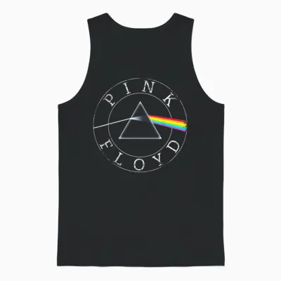 Official Pink Floyd Rock Retro Prism Circle Logo Music Unisex Tank Top - Black