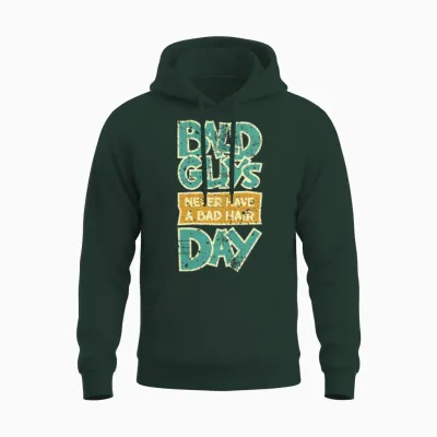 Bald Guys Never Have a Bad Hair Day. Unisex Hoodie - Forest