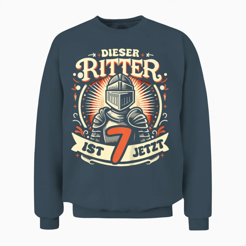 7. Geburtstag Dieser Ritter Ist 7 Jahre Geburtstagsgeschenk Unisex Sweatshirt in Dark Heather