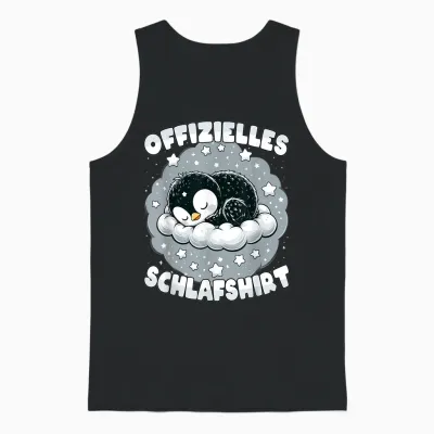 Official Sleep Shirt Penguin Pyjamas Cute Sleep T-Shirt, Black Unisex Tank Top - Black