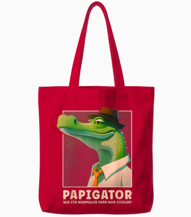 Papigator Cool Lustig Bester Vater Vatertag Super Papa Tote Bags in Red
