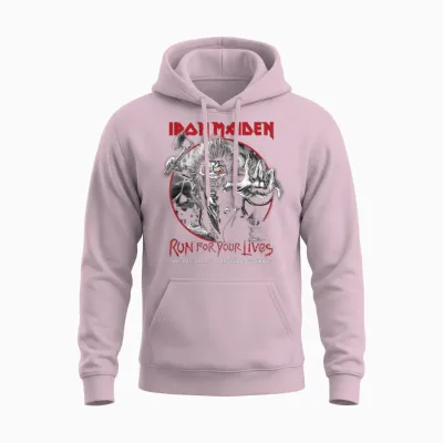 Iron Maiden Run for Your Lives Tour 2026 Clisson Unisex Hoodie - Light Pink