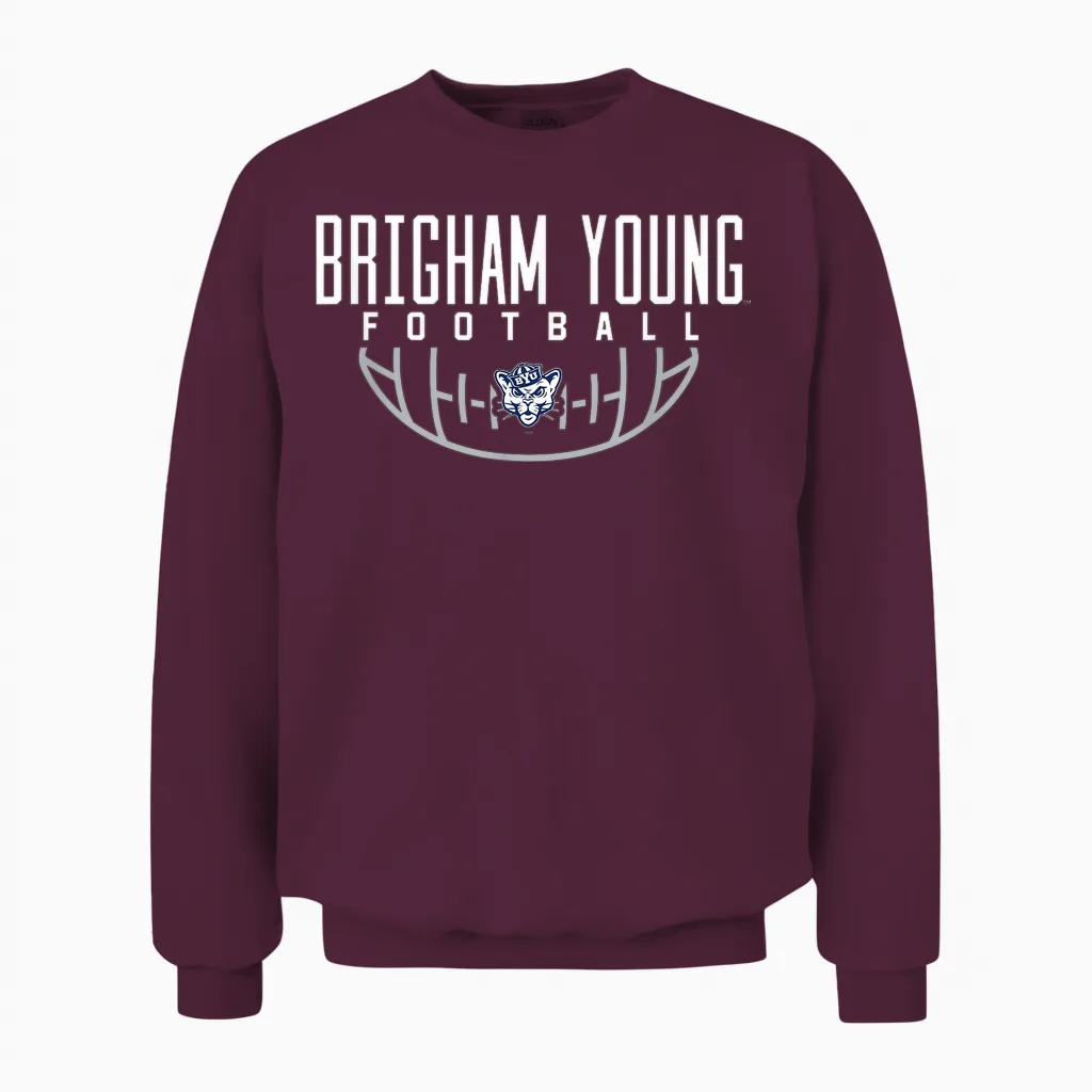 Byu Cougars Football Arch Unisex Sweatshirt in Maroon