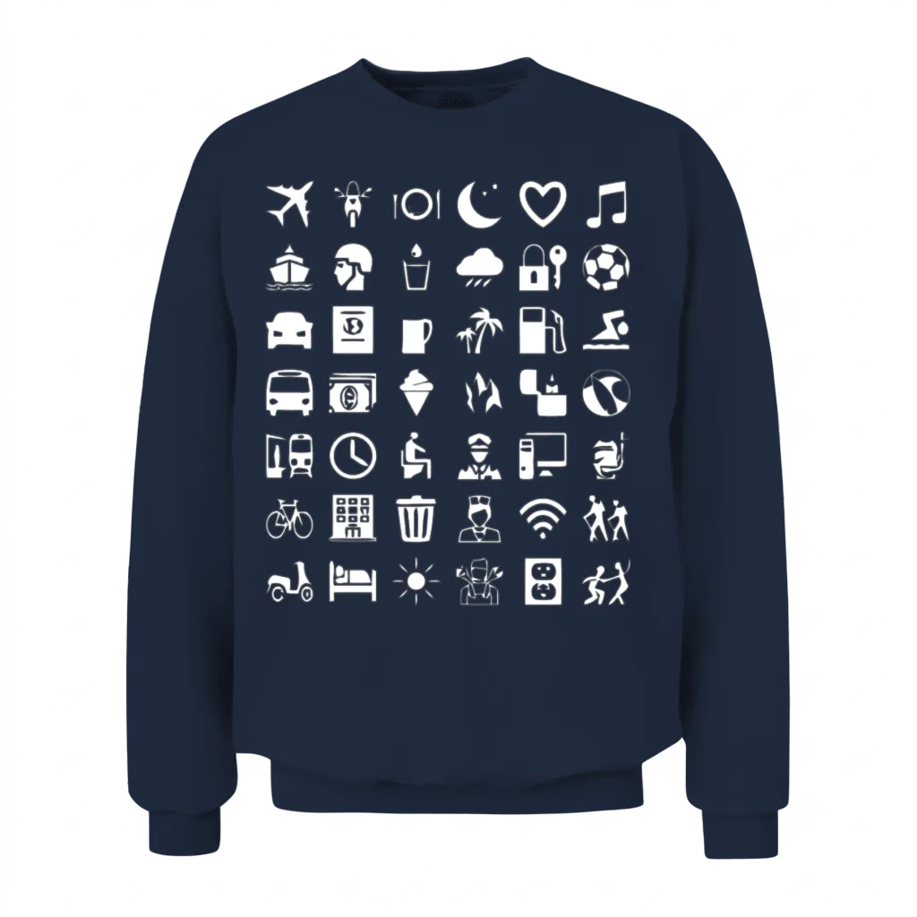 Symbol Travel Unisex Sweatshirt - Navy