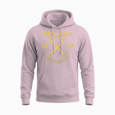 West Ham United Chest Crest Birthday Chirstmas Unisex Hoodie - Light Pink