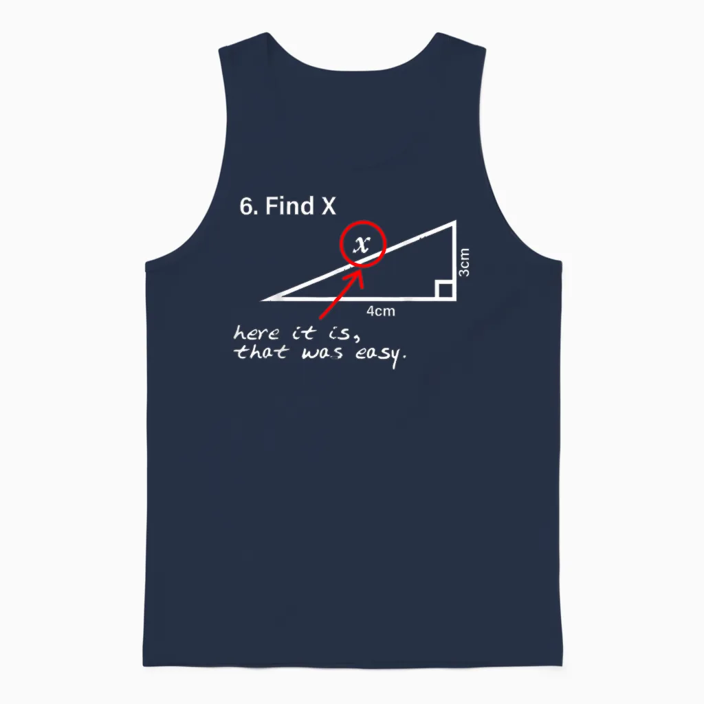 Find X Here It Is That Was Easy Lustiger Mathe-Liebhaber Unisex Tank Top in Navy