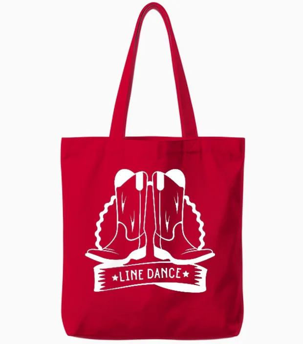 Leben Liebe Line Dance Cowgirl Country Tanzgruppe Linedance Tote Bags in Red