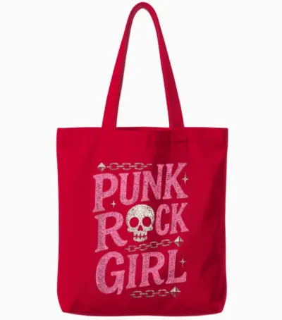 Punk Rock Girl - Punk Rock Music Rocker Musician Tote Bags - Red