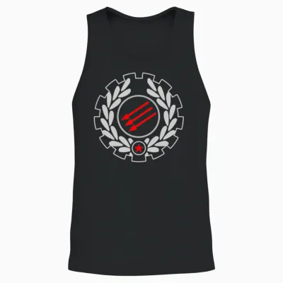 Rash Iron Front Emblem Unisex Tank Top - Black