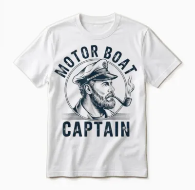 Motor Boat Captain Unisex T-Shirt - White
