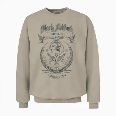 Black Sabbath Iconic the End World Tour Graphic T-Shirt, Black, S Unisex Sweatshirt - Sand