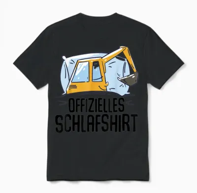 Bagger Offizielles Schlafshirt Schlafanzug Nachthemd Bagger Unisex T-Shirt - Black