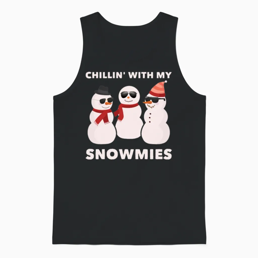 Chillin' with My Snowmies Unisex Tank Top in Black