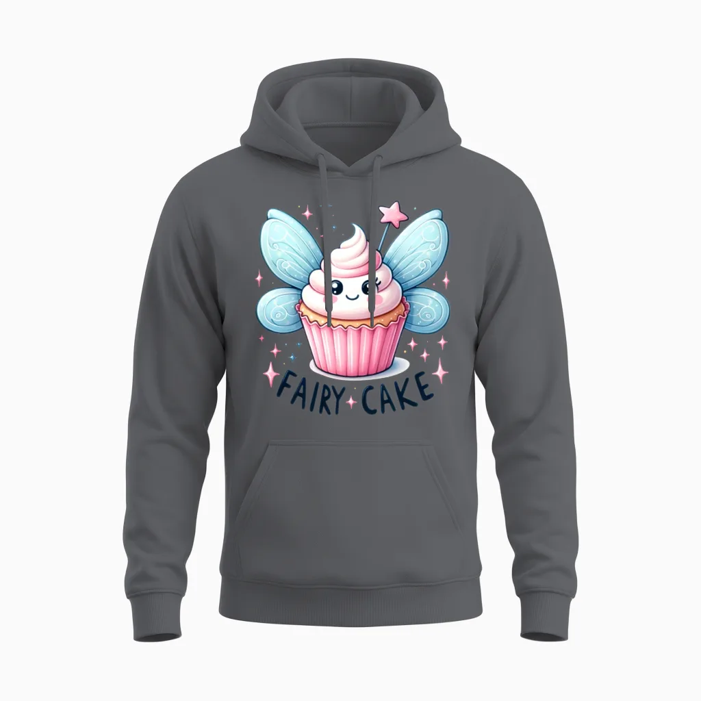 Funny Fairy Cake Unisex Hoodie in Charcoal