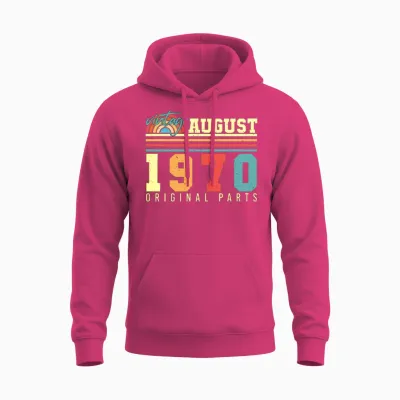1970 August Retro Unisex Hoodie - Heliconia