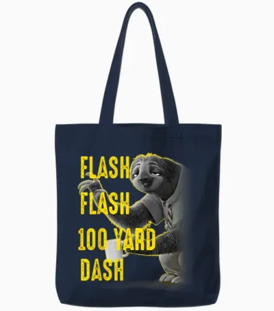 Disney Zootopia Flash Flash 100 Yard Dash Portrait Tote Bags - Navy