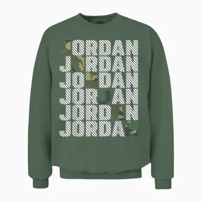 Diagonal Jordan Camo Pattern Green Camouflage Unisex Sweatshirt - Military Green