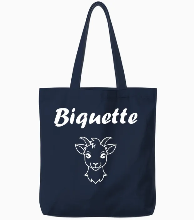 Nom Biquette Biche Amour Surnom Biquette T-Shirt Haut De Gamme Tote Bags in Navy