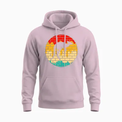 Kangaroo Retro Unisex Hoodie - Light Pink
