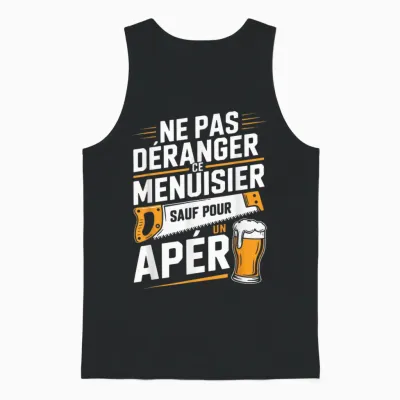 Carpenter Men's Aperitif Humour Gift Carpentry Funny Beer Unisex Tank Top - Black
