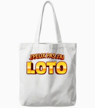 Je Peux Pas J'ai Lotto Humour Man Woman Retired Friends T-Shirt, Black, S Tote Bags - White