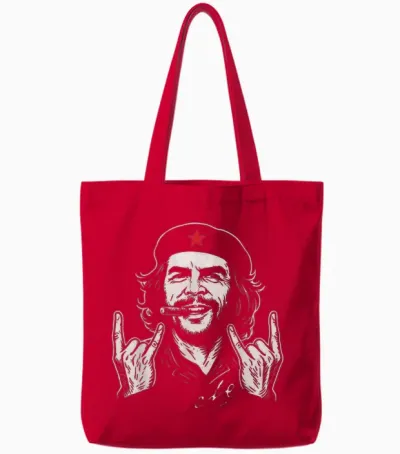 Shirt Che Guevara Revolution Cuba Rebel Vintage Cuban Cigar Tote Bags - Red