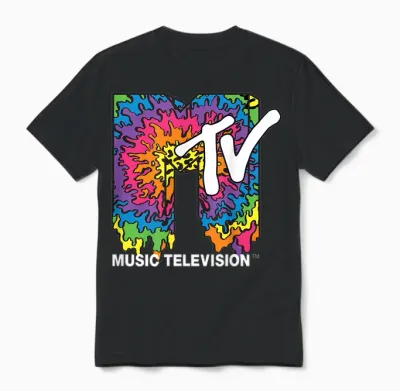 Classic Mtv Melting Tie Dye Unisex T-Shirt - Black