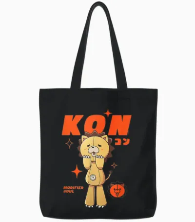 Bleach: Tybw Kon Modified Soul Orange Stars Anime Tote Bags - Black