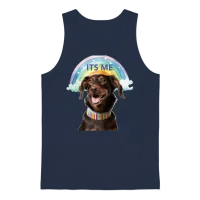 Happy Dog — Lovers Gift Unisex Tank Top - Navy – 1
