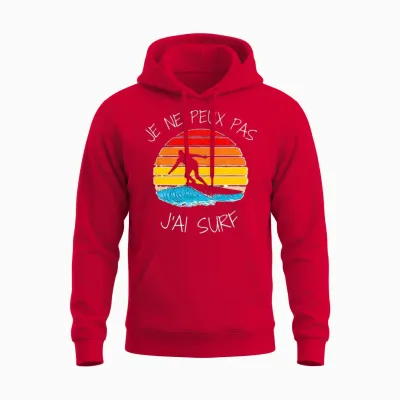 Je Ne Peux Pas J'ai Surf Pour Surfer Homme Femme Enfant Girl T-Shirt Haut De Gamme Unisex Hoodie - Red